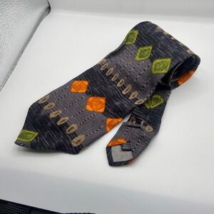 Moda Mens Multicolor Geometric Pattern Silk Formal Adjustable Pointed Neck Tie